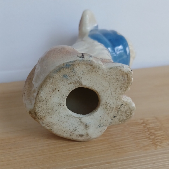 VTG Porcelain Blue Bow Toothache Dog Figurine - Picture 8 of 11